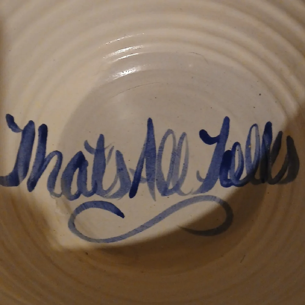 Vintage Blue and Cream Popcorn Bowl